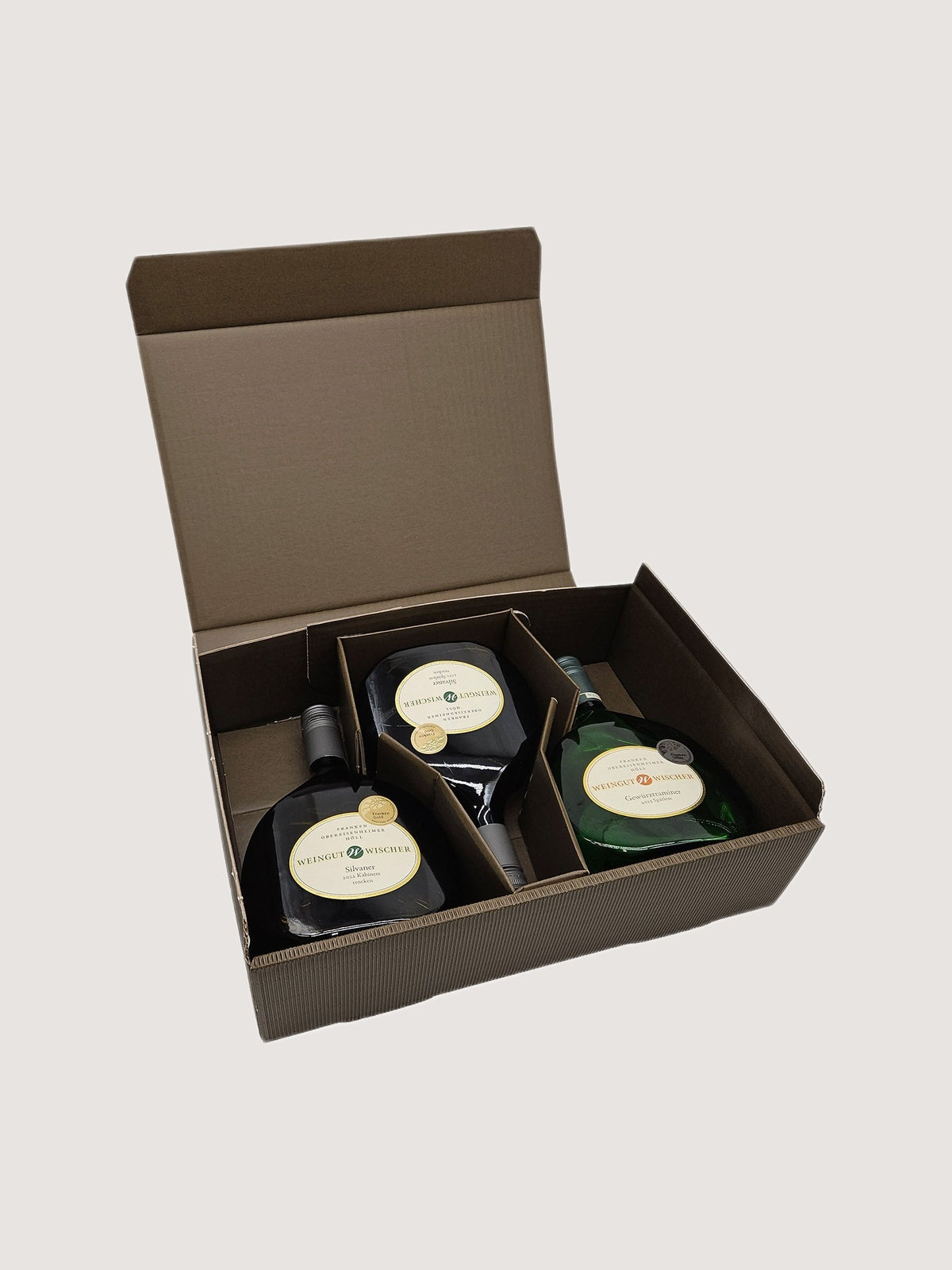 3er Geschenk-Karton in braun